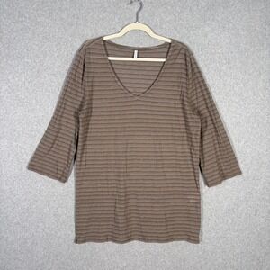 Eco Swim Cover Up Tunic Top Large Tan Textured Sheer Neutral Artsy Neutral Basic